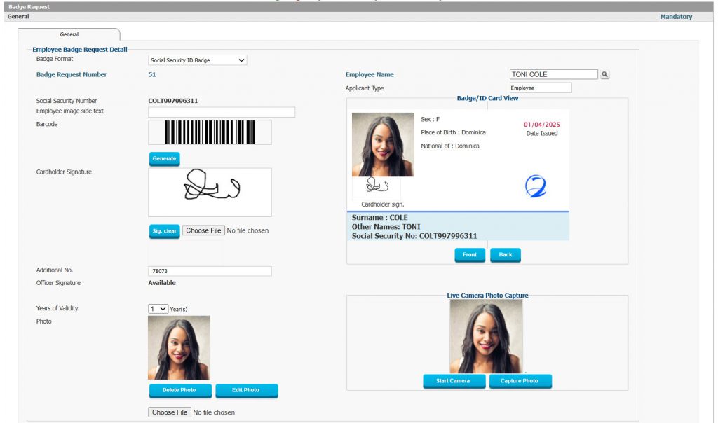 Social Security ID Card Generation