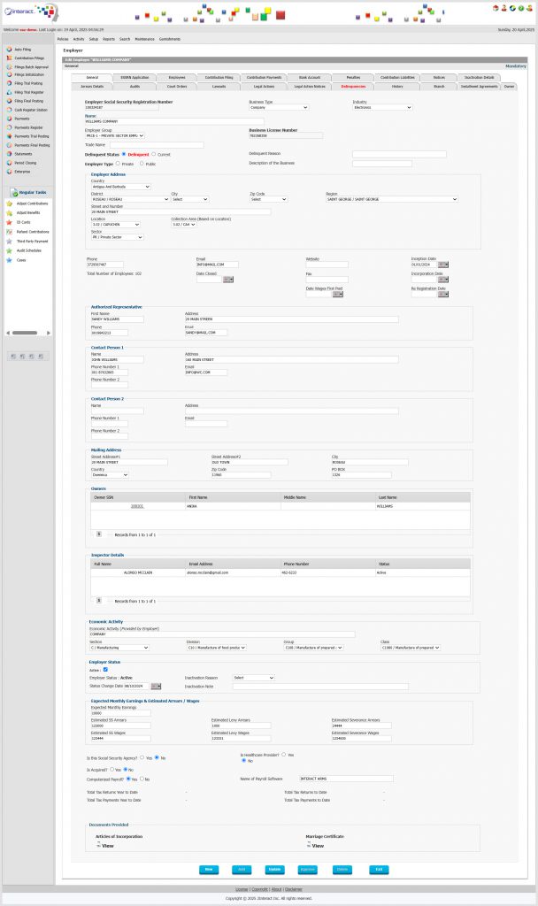 Employer electronic record